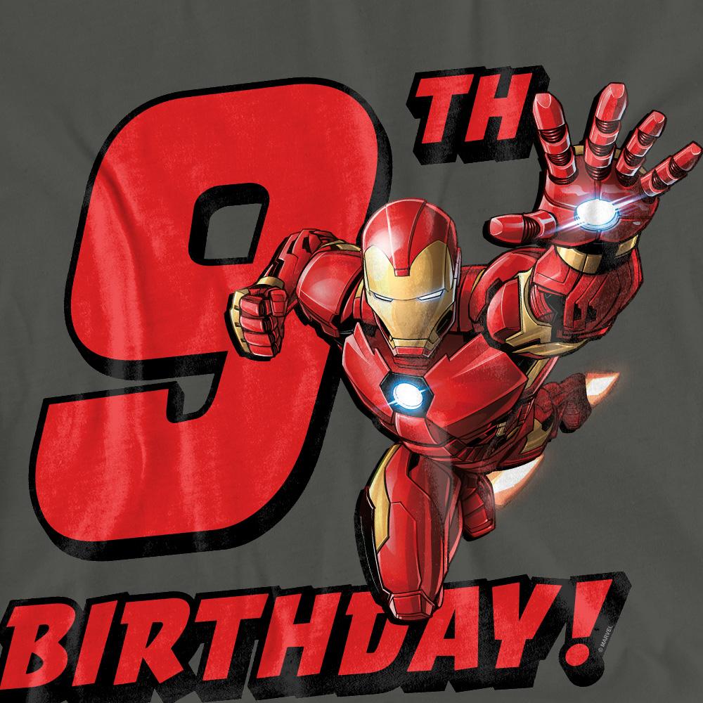 Charcoal - Pack Shot - Iron Man Womens-Ladies 9th Birthday T-Shirt