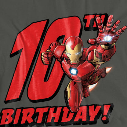 Charcoal - Pack Shot - Iron Man Womens-Ladies 10th Birthday T-Shirt