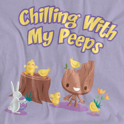 Lavender - Pack Shot - Guardians Of The Galaxy Womens-Ladies Chilling With My Peeps Groot T-Shirt