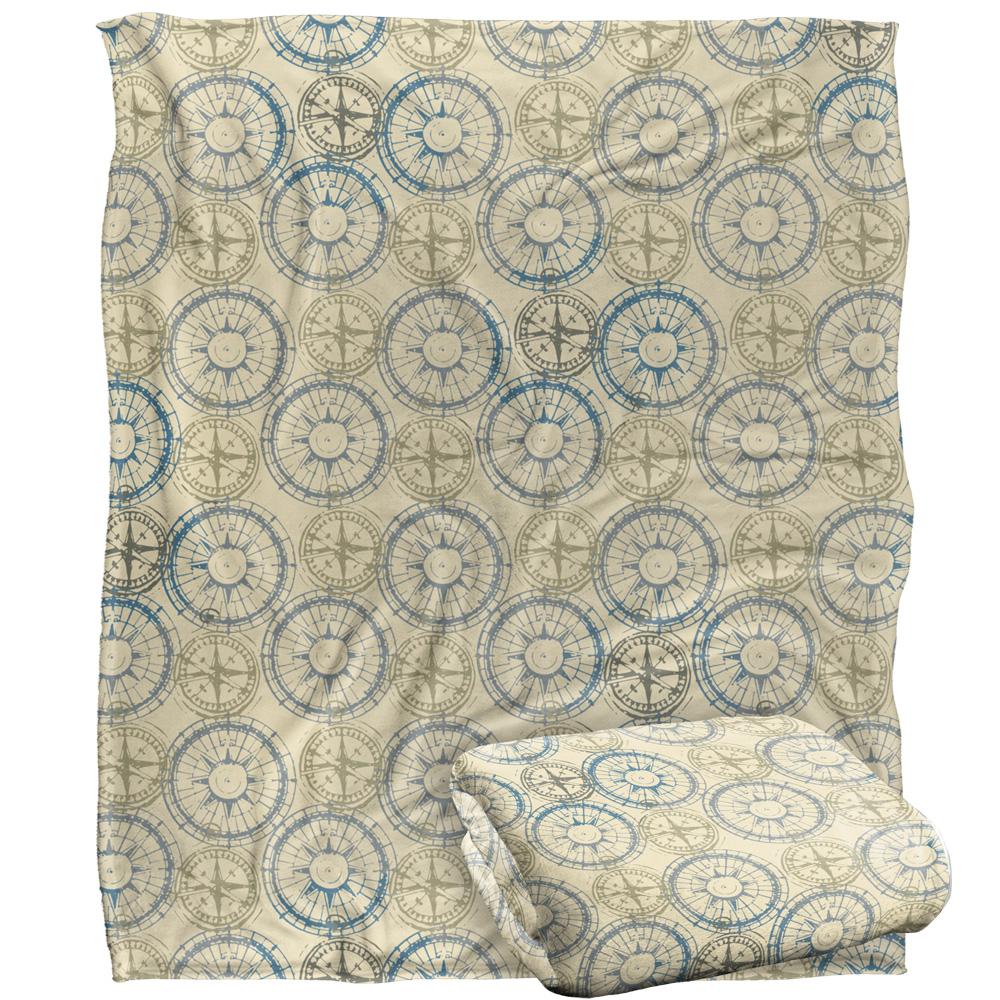 Beige - Back - JQ Licensing Silky Compass Supersoft Blanket