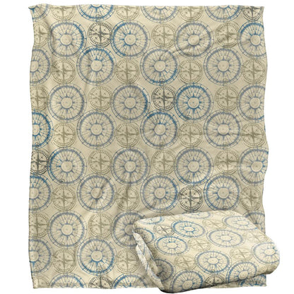 Beige - Back - JQ Licensing Silky Compass Supersoft Blanket
