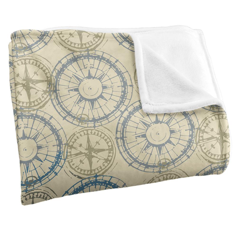 Beige - Side - JQ Licensing Silky Compass Supersoft Blanket