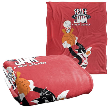 Red-White-Black - Back - Space Jam: A New Legacy Silky Mono Sylvester & Tweety Supersoft Blanket