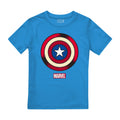Sapphire Blue - Front - Captain America Childrens-Kids Shield Pop Art T-Shirt