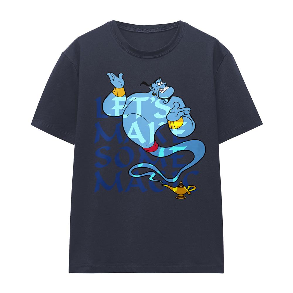 Deep Navy - Side - Aladdin Womens-Ladies Let´s Make Some Magic Genie T-Shirt