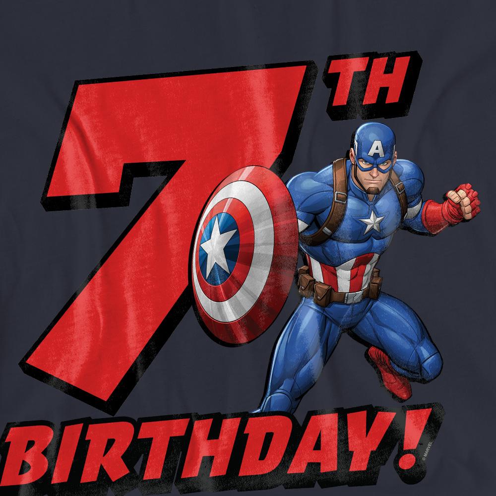 Deep Navy - Pack Shot - Captain America Womens-Ladies 7th Birthday T-Shirt