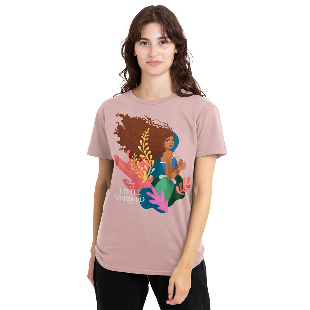 Pink - Front - The Little Mermaid Womens-Ladies Ariel T-Shirt