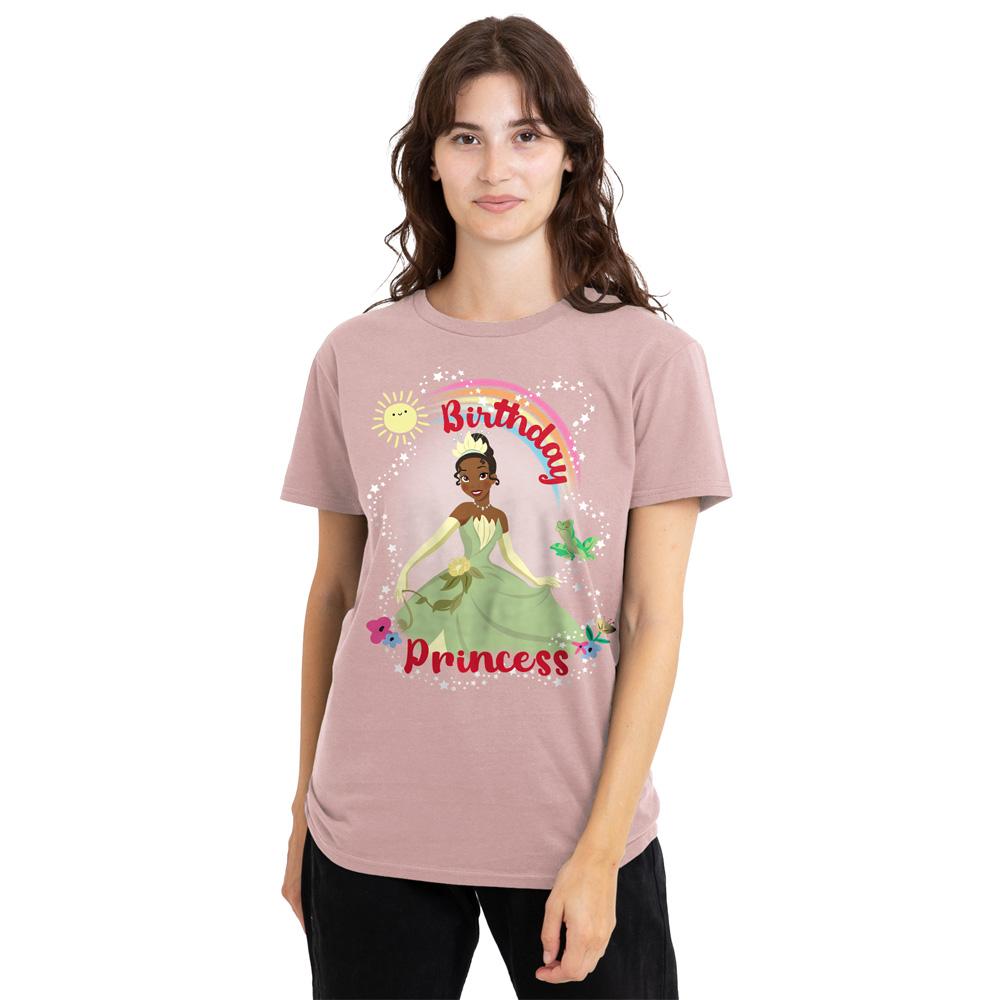 Pink - Front - The Princess and the Frog Womens-Ladies Birthday Princess Tiana T-Shirt