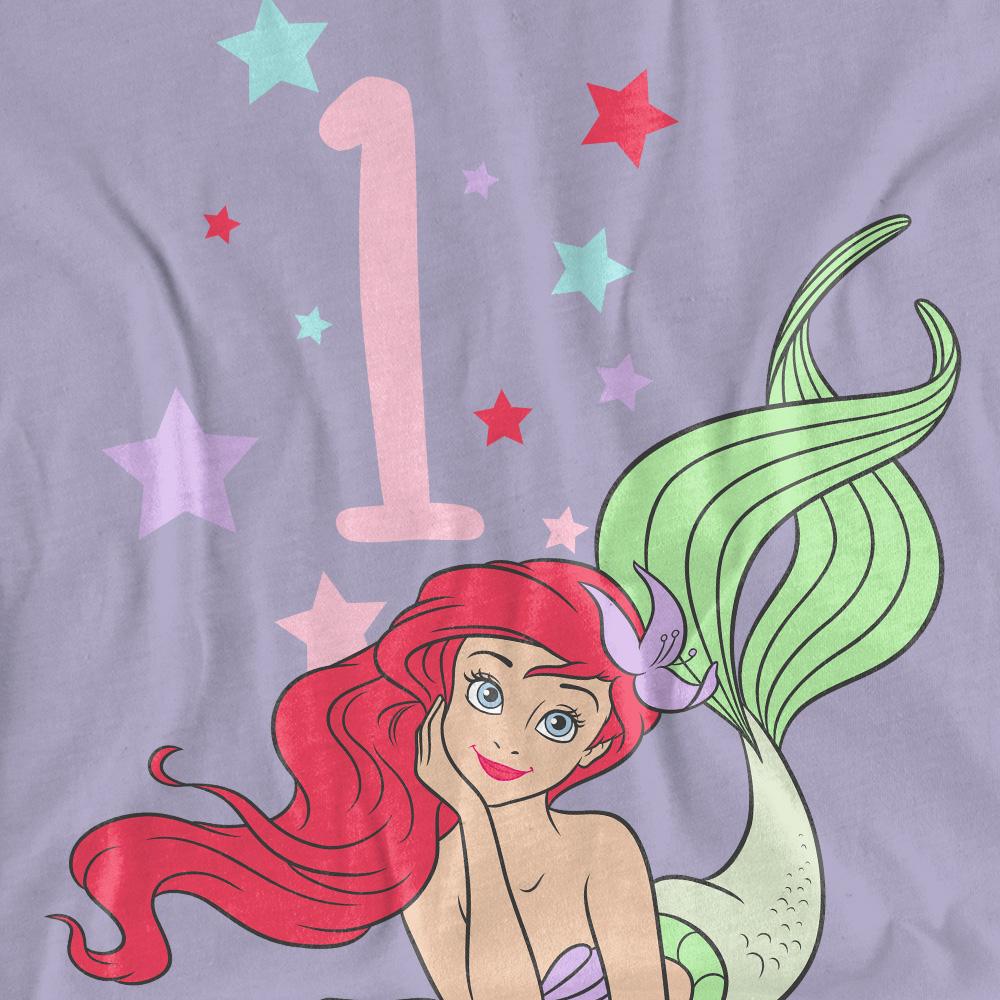 Lavender - Pack Shot - The Little Mermaid Womens-Ladies Ariel 1st Birthday T-Shirt
