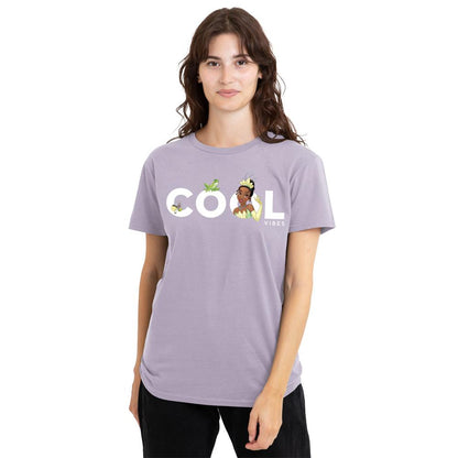 Lavender - Front - The Princess and the Frog Womens-Ladies Cool Vibes T-Shirt
