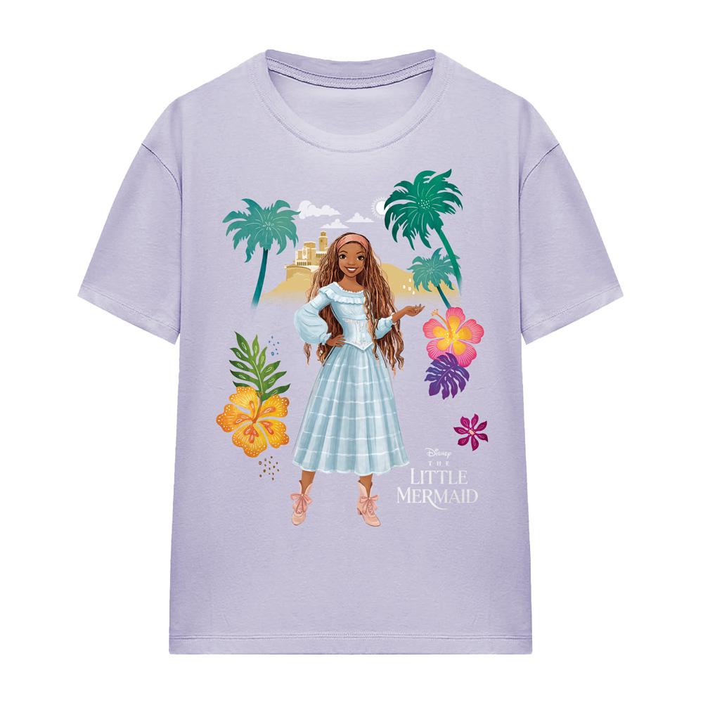 Lavender - Side - The Little Mermaid Womens-Ladies Island Girl Ariel T-Shirt