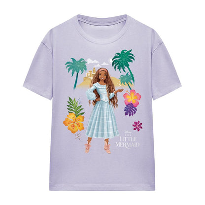 Lavender - Side - The Little Mermaid Womens-Ladies Island Girl Ariel T-Shirt