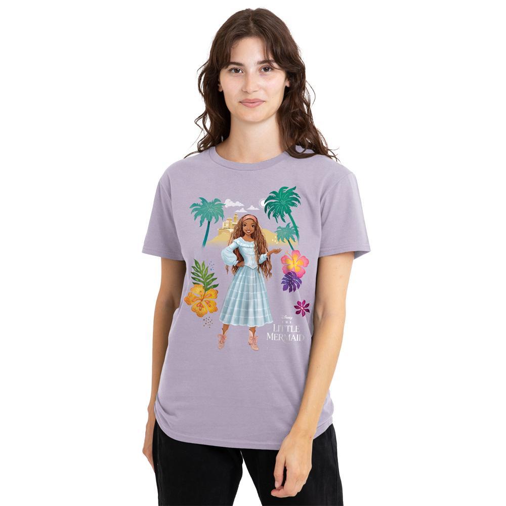Lavender - Front - The Little Mermaid Womens-Ladies Island Girl Ariel T-Shirt