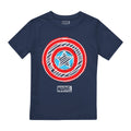 Navy - Front - Captain America Childrens-Kids Shield Chalk Board T-Shirt