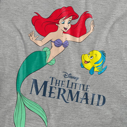 Athletic Heather - Pack Shot - The Little Mermaid Womens-Ladies Ariel & Flounder Heather T-Shirt