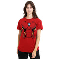 Red - Back - Iron Man Womens-Ladies Iron Man Costume T-Shirt
