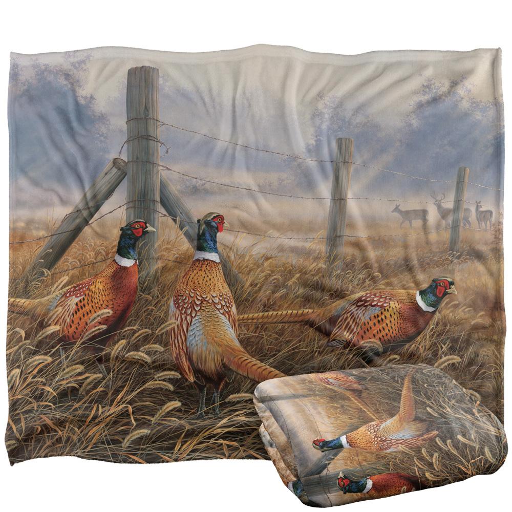 Multicoloured - Back - Wild Wings Pleasant Silky Pheasant Supersoft Blanket