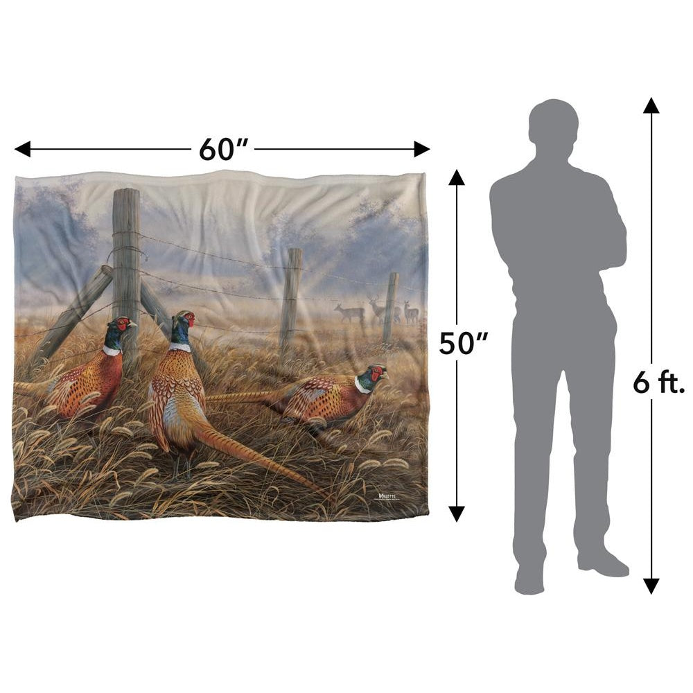 Multicoloured - Pack Shot - Wild Wings Pleasant Silky Pheasant Supersoft Blanket