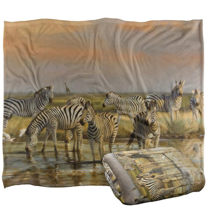 White-Black-Multicoloured - Back - Wild Wings Sundowners 2 Silky Supersoft Blanket