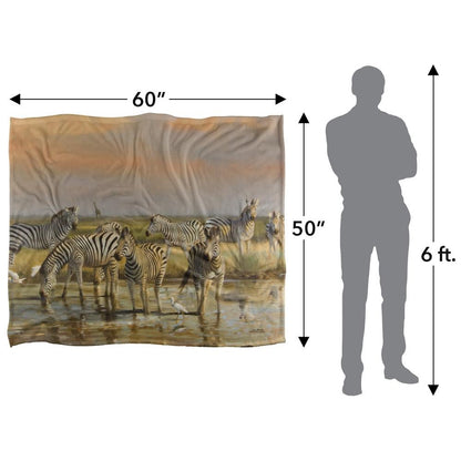 White-Black-Multicoloured - Pack Shot - Wild Wings Sundowners 2 Silky Supersoft Blanket