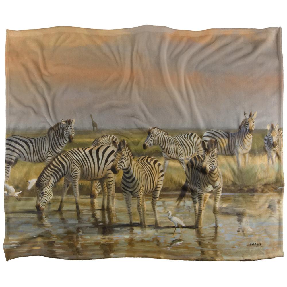 White-Black-Multicoloured - Front - Wild Wings Sundowners 2 Silky Supersoft Blanket