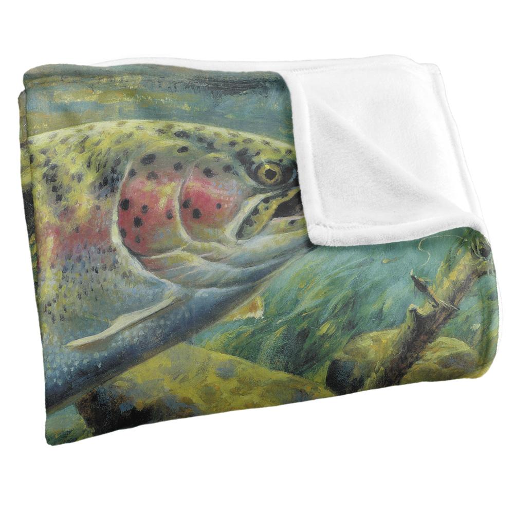 Multicoloured - Side - Wild Wings Rainbow Trout 2 Silky Supersoft Blanket