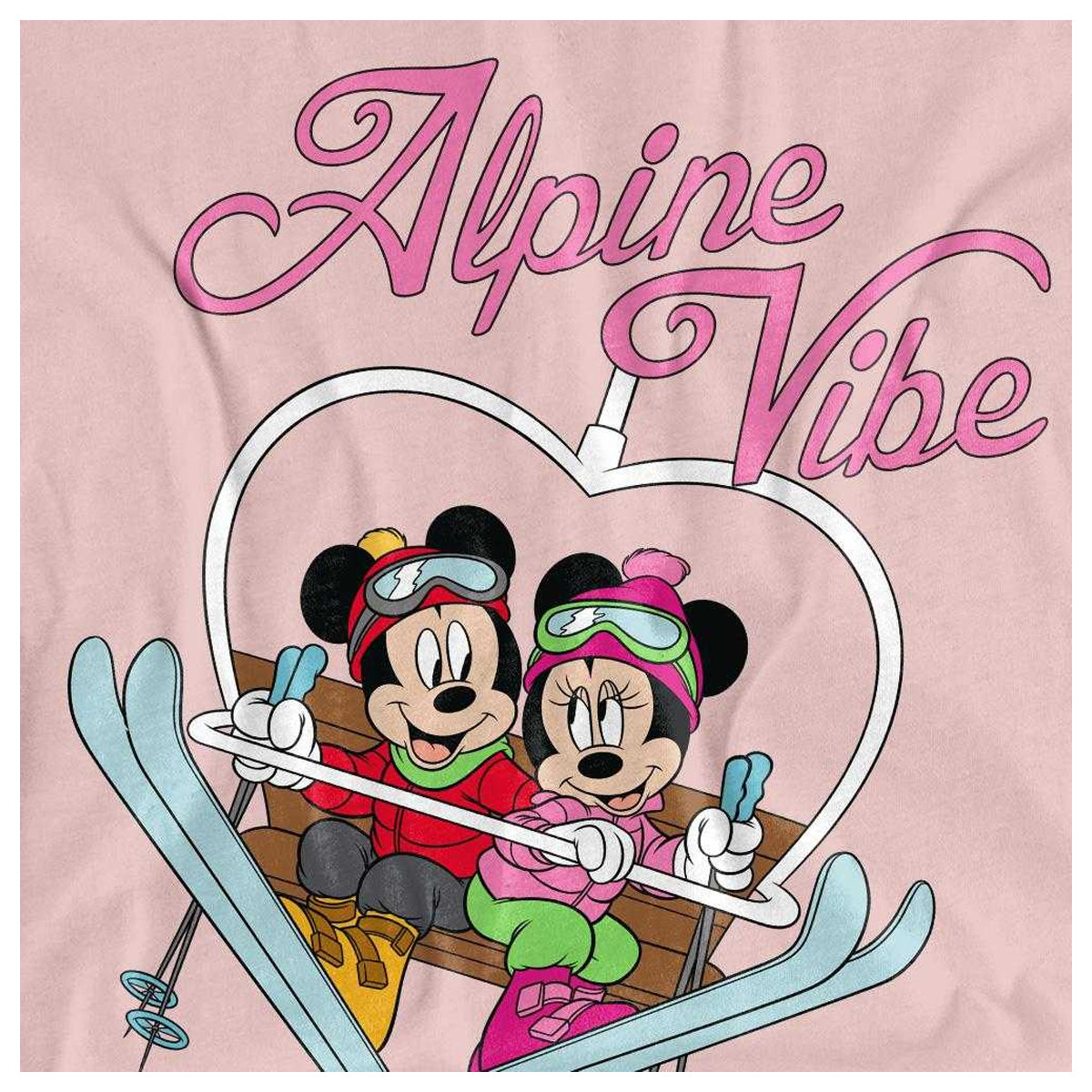 Pink - Side - Disney Womens-Ladies Alpine Vibes T-Shirt