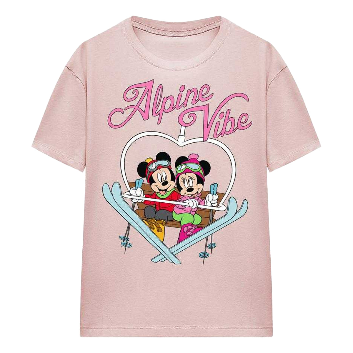 Pink - Front - Disney Womens-Ladies Alpine Vibes T-Shirt