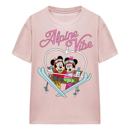 Pink - Front - Disney Womens-Ladies Alpine Vibes T-Shirt