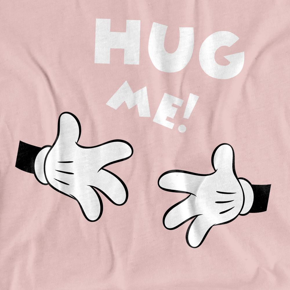 Pink - Side - Disney Womens-Ladies Hug Me Mickey Mouse Valentine`s Day T-Shirt