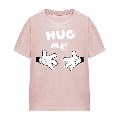 Pink - Front - Disney Womens-Ladies Hug Me Mickey Mouse Valentine`s Day T-Shirt