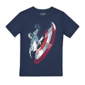 Navy - Front - Captain America Childrens-Kids Shield T-Shirt
