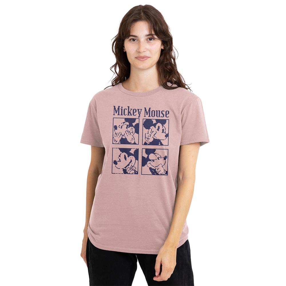 Pink - Lifestyle - Disney Womens-Ladies Mickey Mouse Pixelated T-Shirt