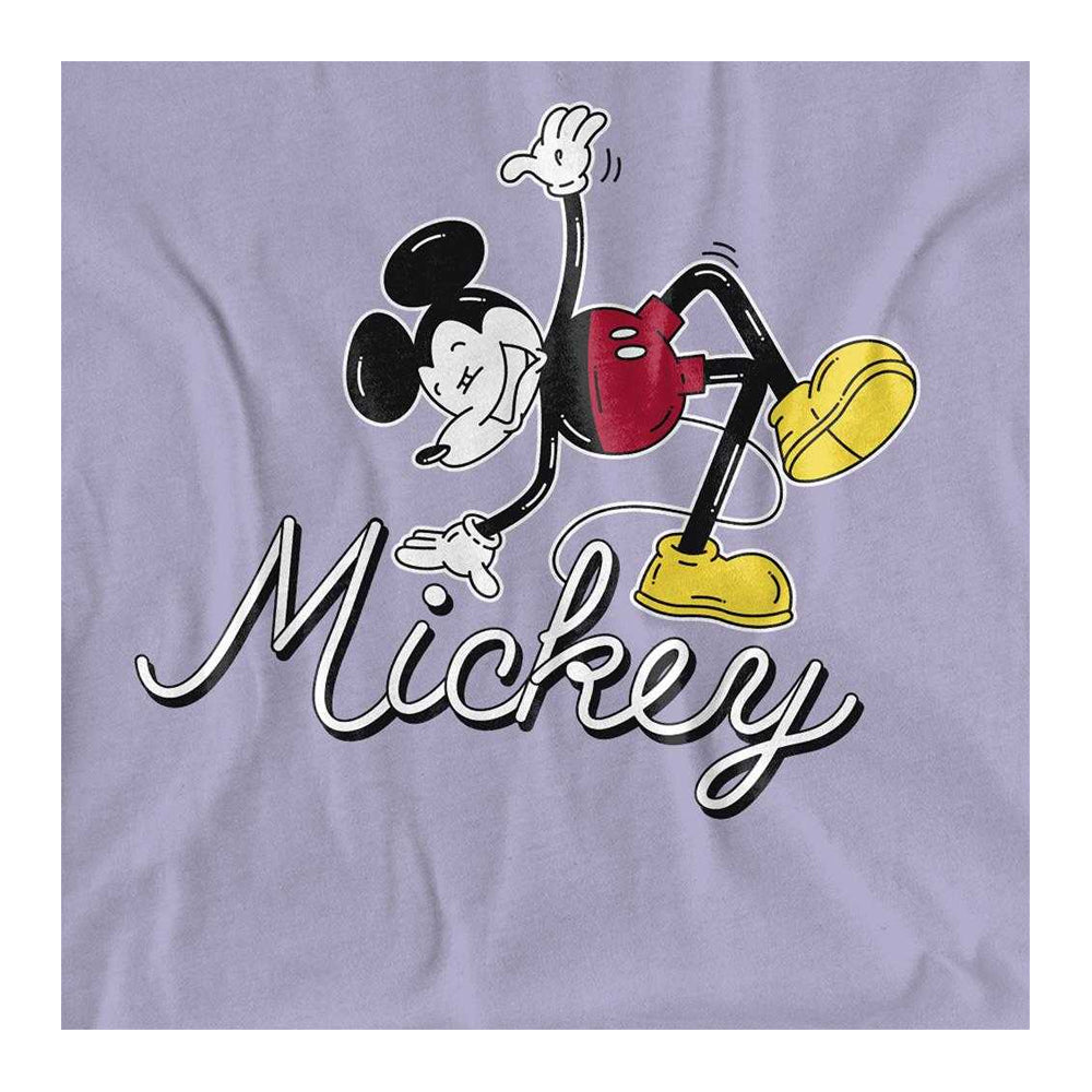 Lavender - Side - Disney Womens-Ladies Funky Dance Mickey Mouse T-Shirt