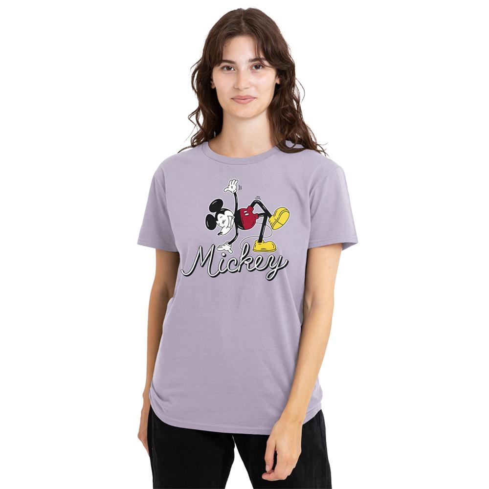 Lavender - Lifestyle - Disney Womens-Ladies Funky Dance Mickey Mouse T-Shirt