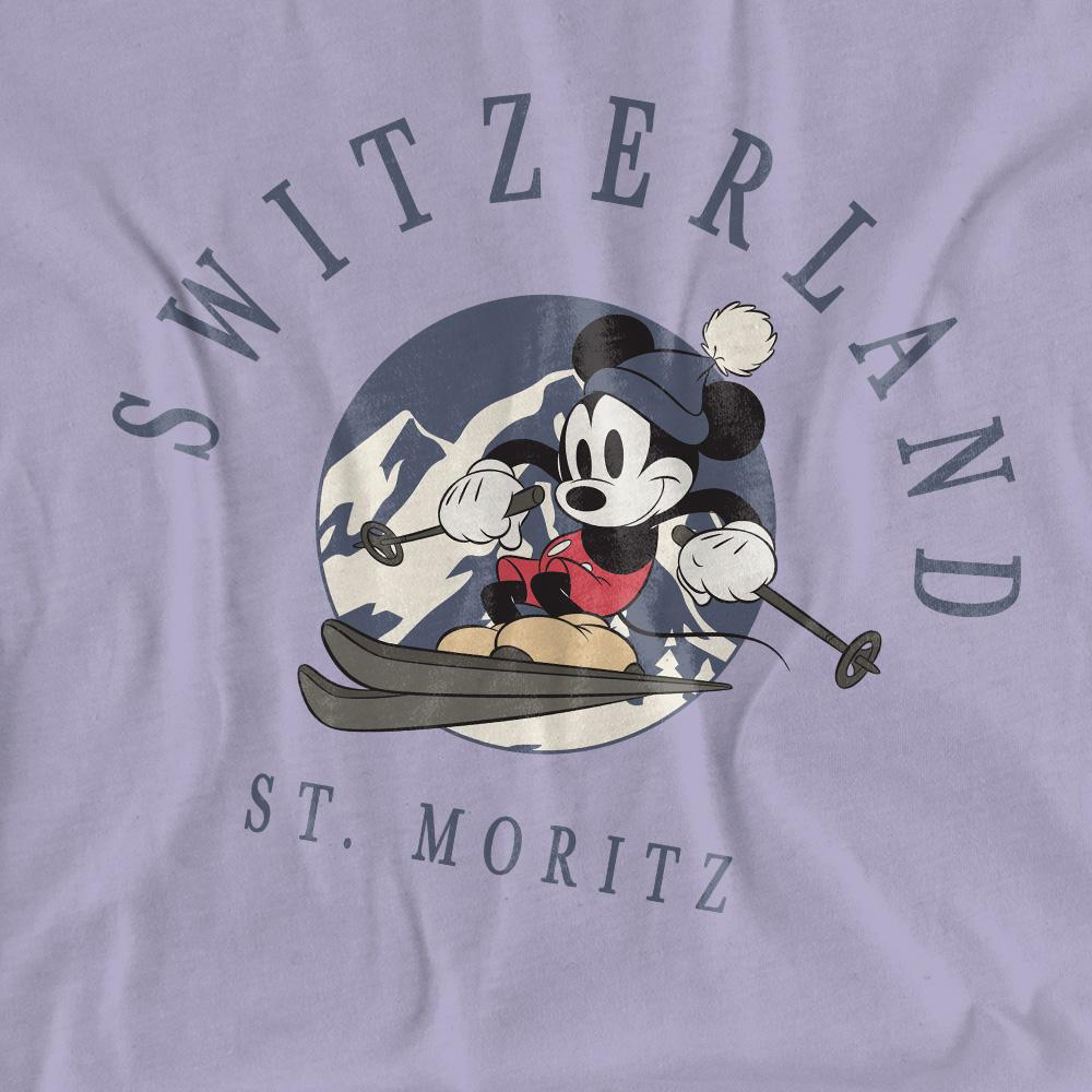 Lavender - Pack Shot - Disney Womens-Ladies Switzerland Mickey Mouse T-Shirt