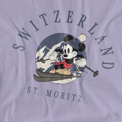 Lavender - Pack Shot - Disney Womens-Ladies Switzerland Mickey Mouse T-Shirt