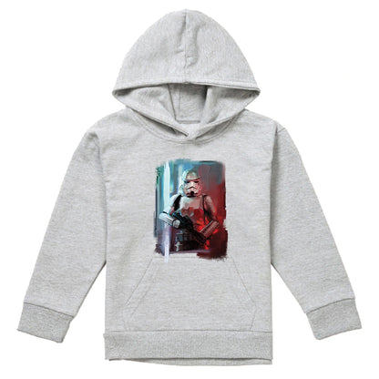 Athletic - Front - Star Wars: Obi-Wan Kenobi Childrens-Kids Stormtrooper Painted Pull Over Hoodie