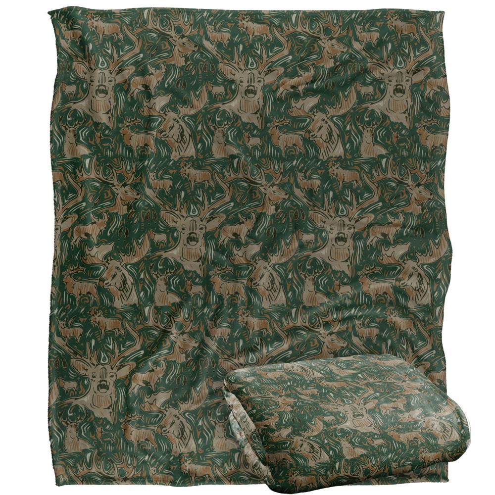 Green - Back - JQ Licensing Jl-Jp Big Game Hunting Silky Deer Moose Supersoft Blanket