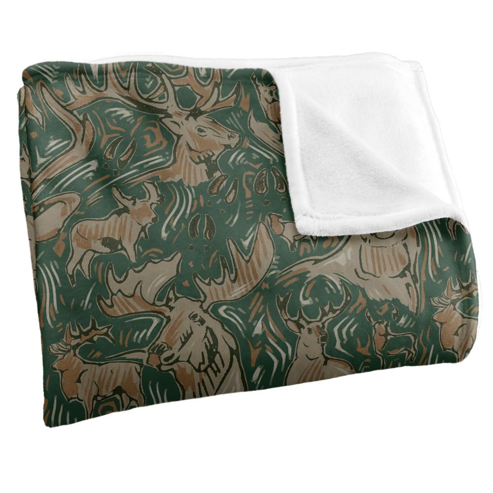 Green - Side - JQ Licensing Jl-Jp Big Game Hunting Silky Deer Moose Supersoft Blanket