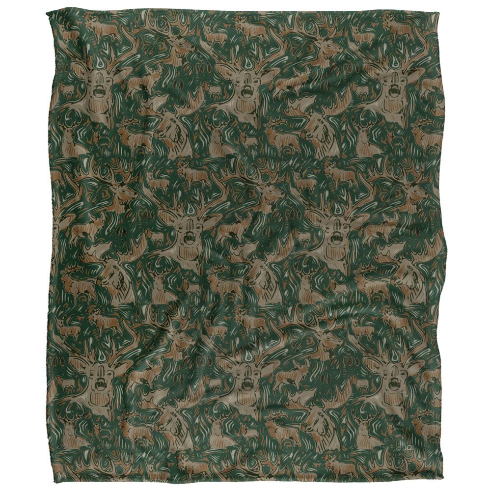 Green - Front - JQ Licensing Jl-Jp Big Game Hunting Silky Deer Moose Supersoft Blanket