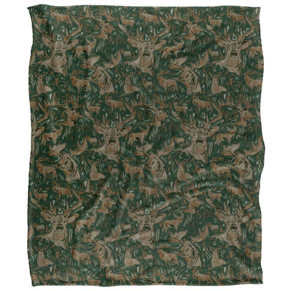 Green - Front - JQ Licensing Jl-Jp Big Game Hunting Silky Deer Moose Supersoft Blanket