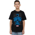 Black - Side - Black Panther Childrens-Kids Stripe T-Shirt