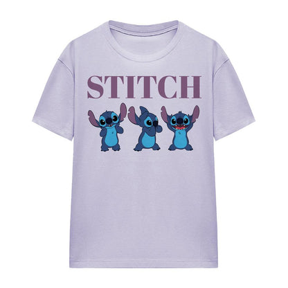 Lavender - Front - Lilo & Stitch Womens-Ladies Stitch Poses T-Shirt