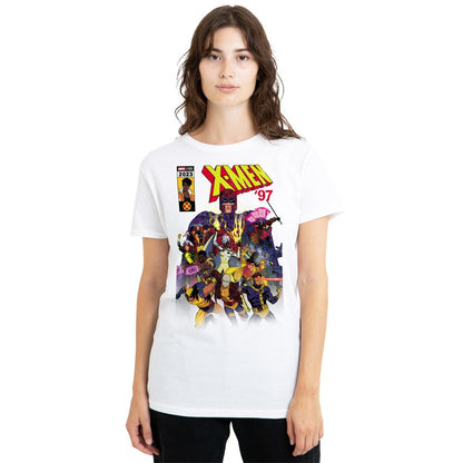 White - Front - X-Men Womens-Ladies Front Cover T-Shirt