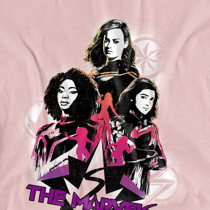 Pink - Pack Shot - The Marvels Womens-Ladies Graffiti T-Shirt