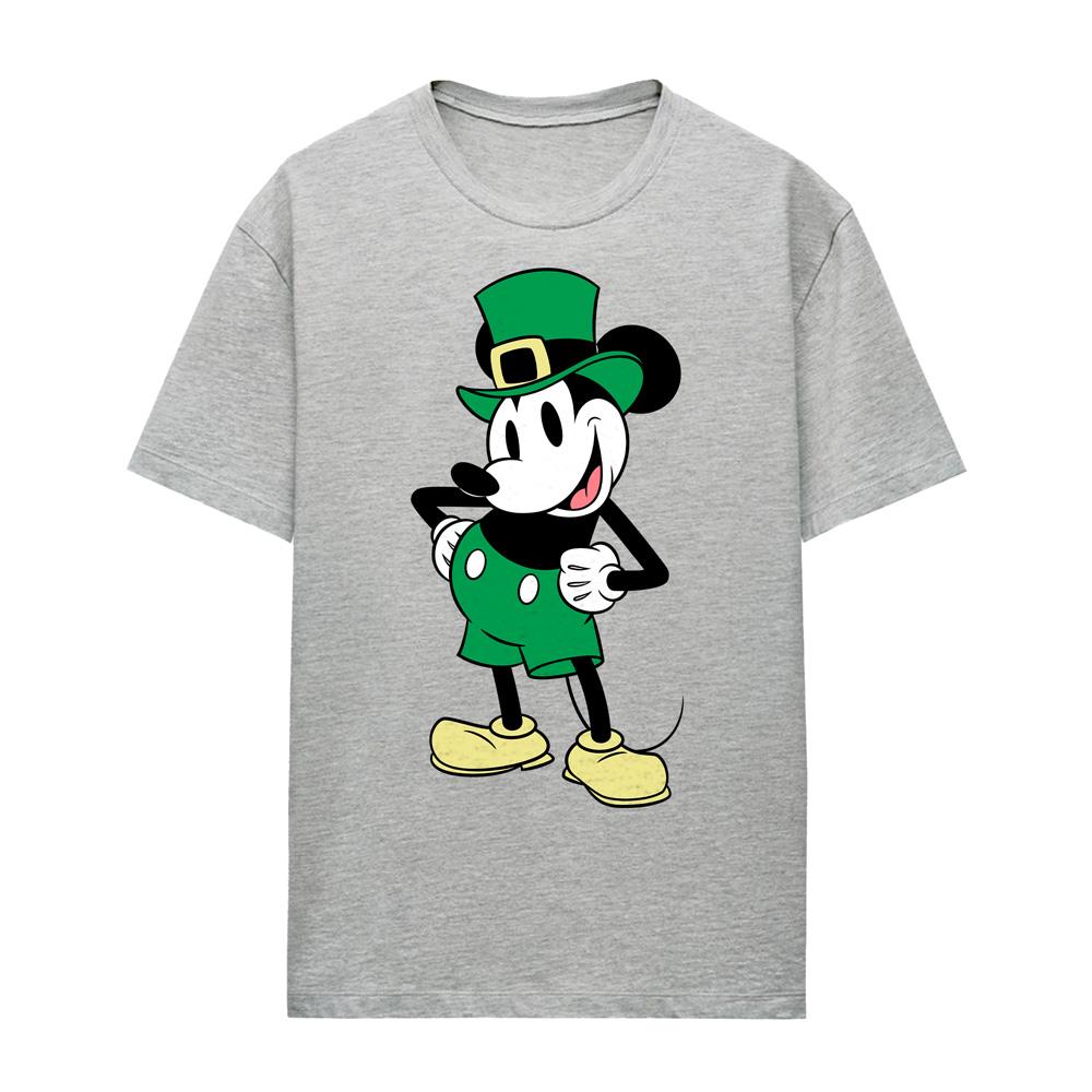 Athletic - Front - Disney Womens-Ladies Mickey Mouse Heather St Patricks Day T-Shirt