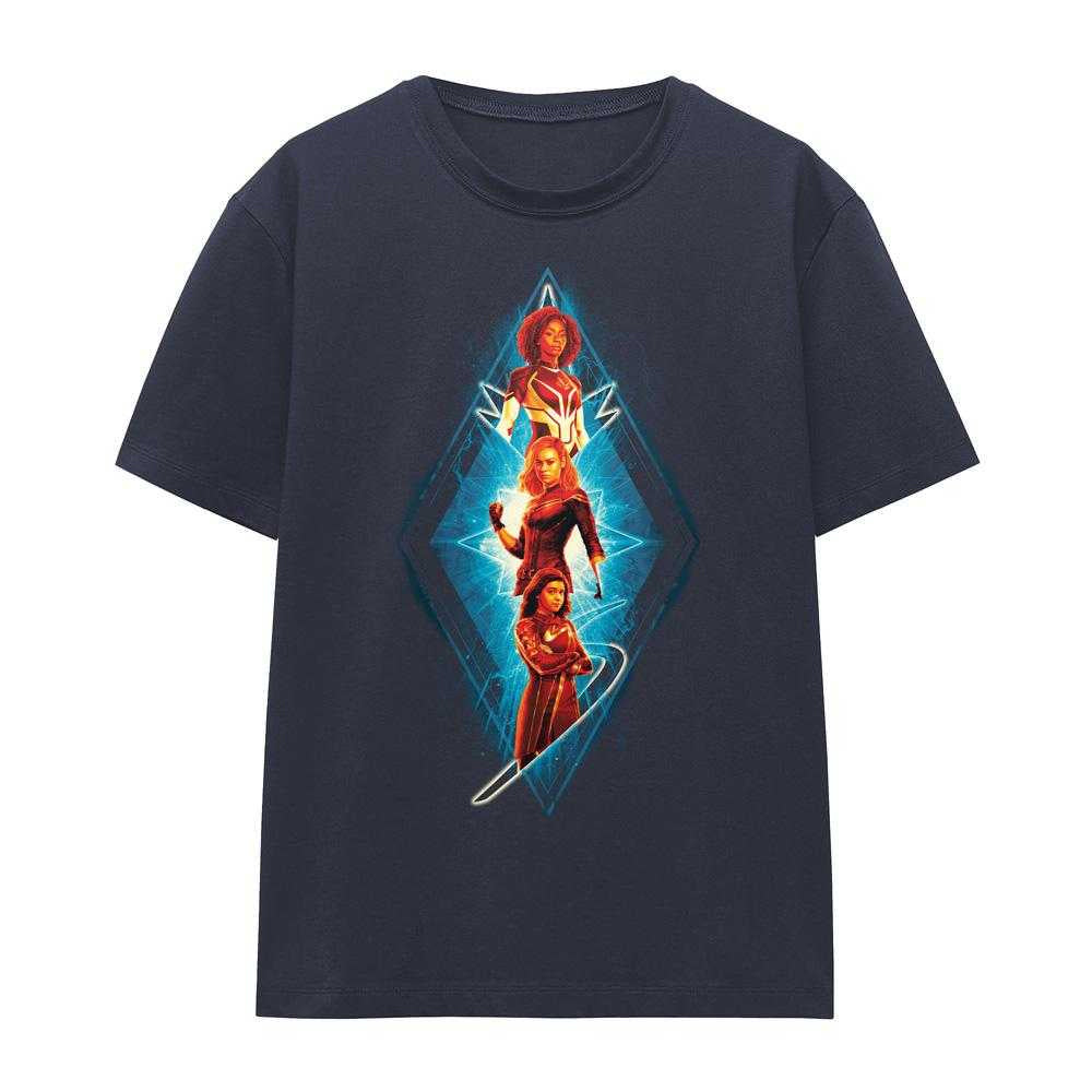 Deep Navy - Front - The Marvels Womens-Ladies Diamond Trio T-Shirt