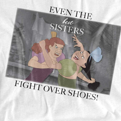 White - Side - Cinderella Womens-Ladies Even The Best Sisters Anastasia Drizella T-Shirt