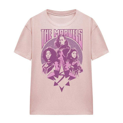 Pink - Front - The Marvels Womens-Ladies Graffiti T-Shirt